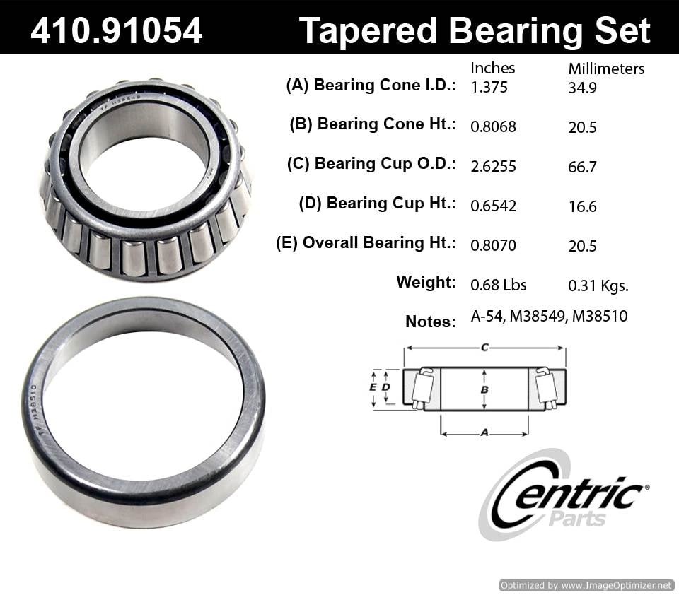 Centric 410.91054E Standard Bearing Set 805890611943