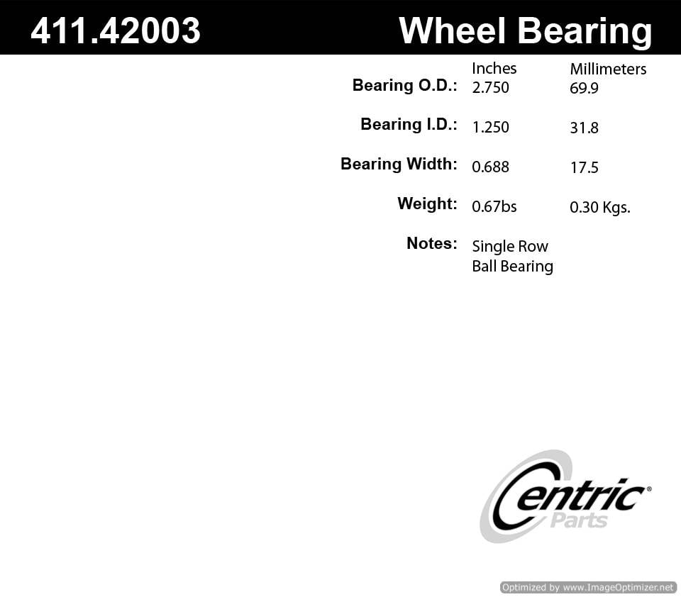 Centric 411.42003 Premium Ball Bearing 805890568506