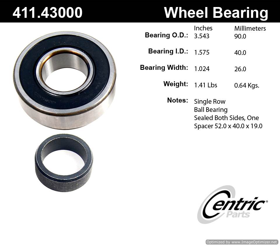 Centric 511016 411.43000E Standard Ball Bearing