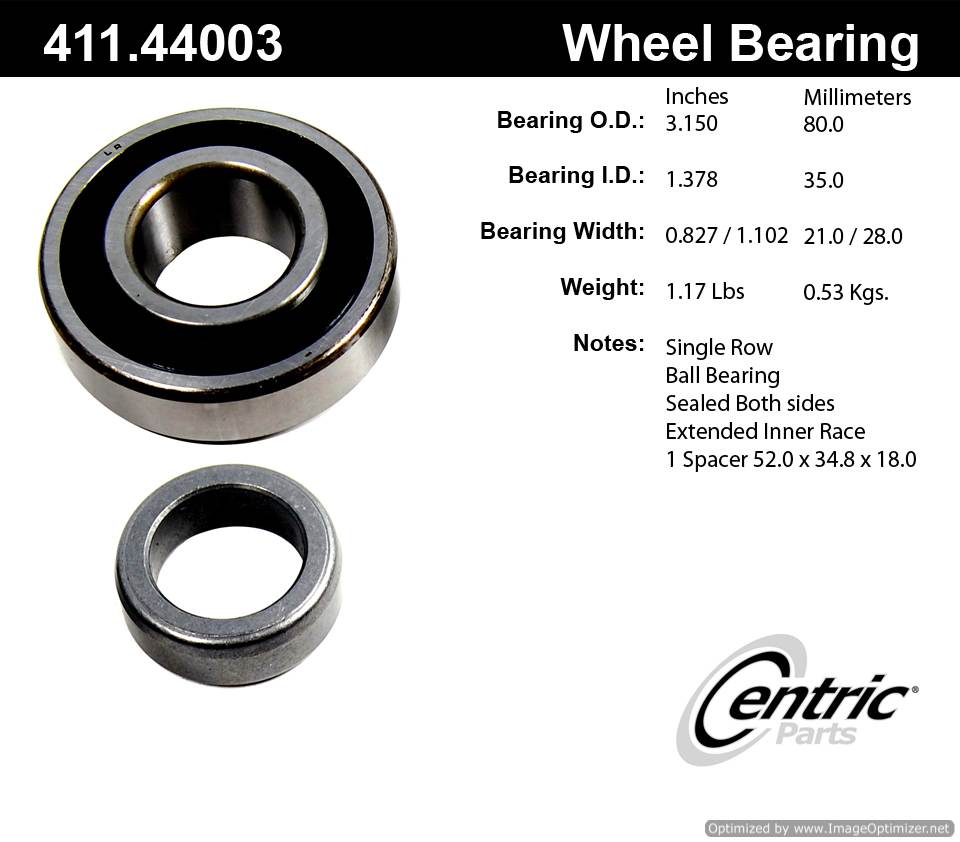 Centric 511001 514001WB 411.44003E Standard Ball Brg