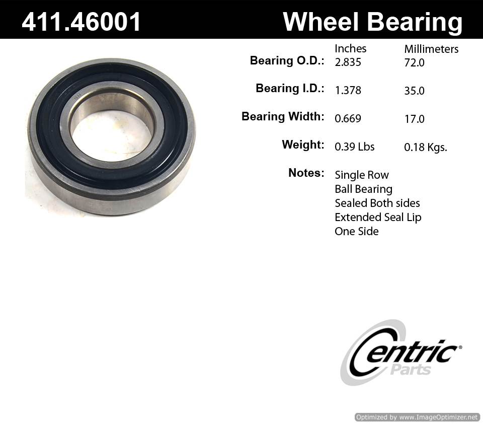 Centric 511015 411.46001E Standard BAll Bearing