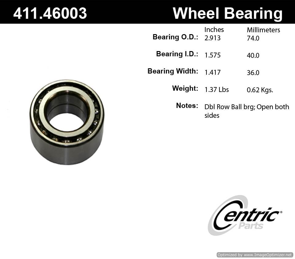 Centric 510016 411.46003 Premium Ball Bearing