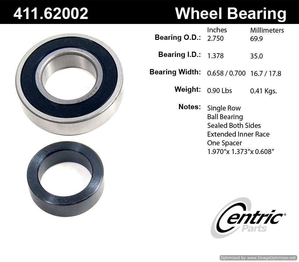 Centric 411.62002E Standard Ball Brg 805890600459