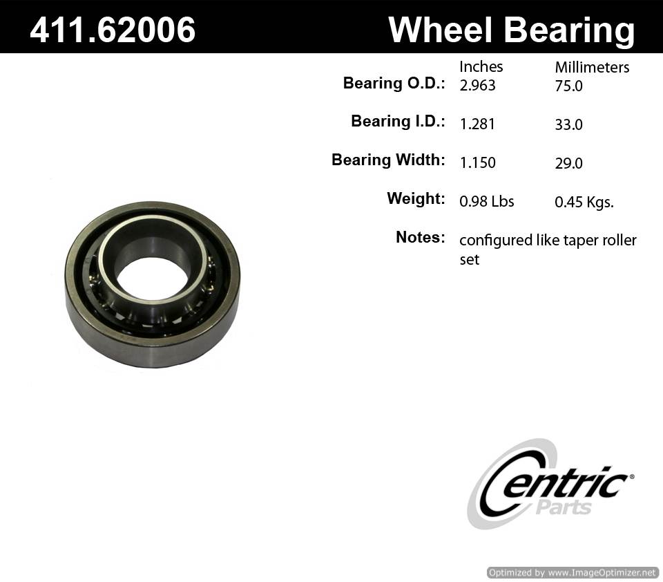 Centric 411.62006E Standard Ball Brg 805890600480