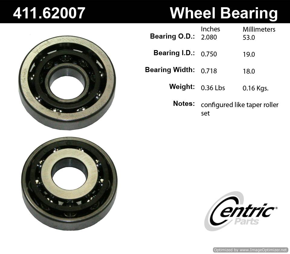 Centric 411.62007E Standard Ball Brg 805890600497