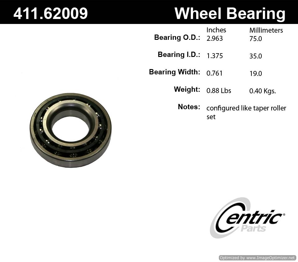 Centric 411.62009 Premium Ball Bearing 805890568957