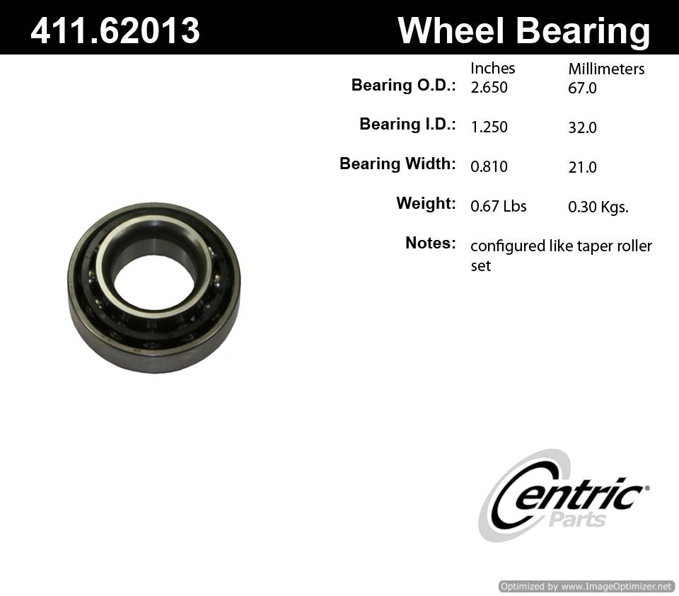 Centric 411.62013 Premium Ball Bearing 805890568995