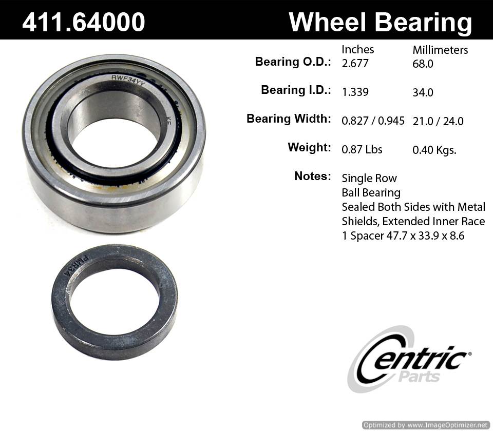 Centric 411.64000E Standard Ball Brg 805890600596