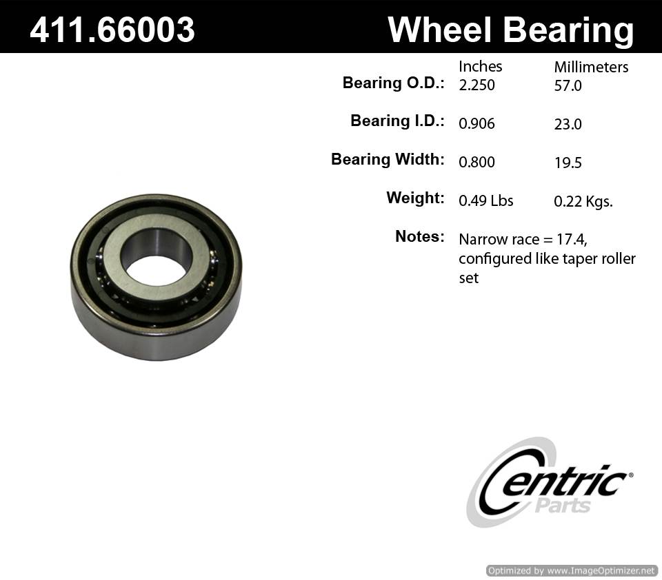 Centric 411.66003 Premium Ball Bearing 805890569138