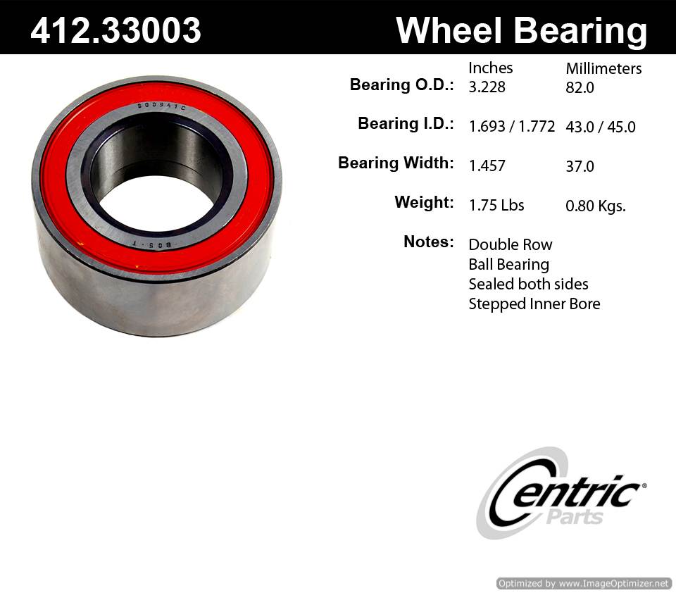 Centric 510019 412.33003E Standard Ball Brg