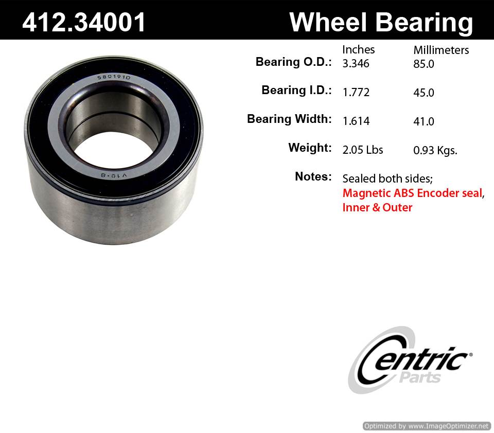 Centric 510080 412.34001 Premium Ball Bearing