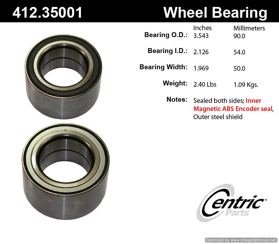 Centric 412.35001 Premium Ball Bearing 805890618805