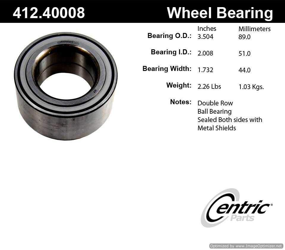 Centric 510085 412.40008E Standard Ball Bearing