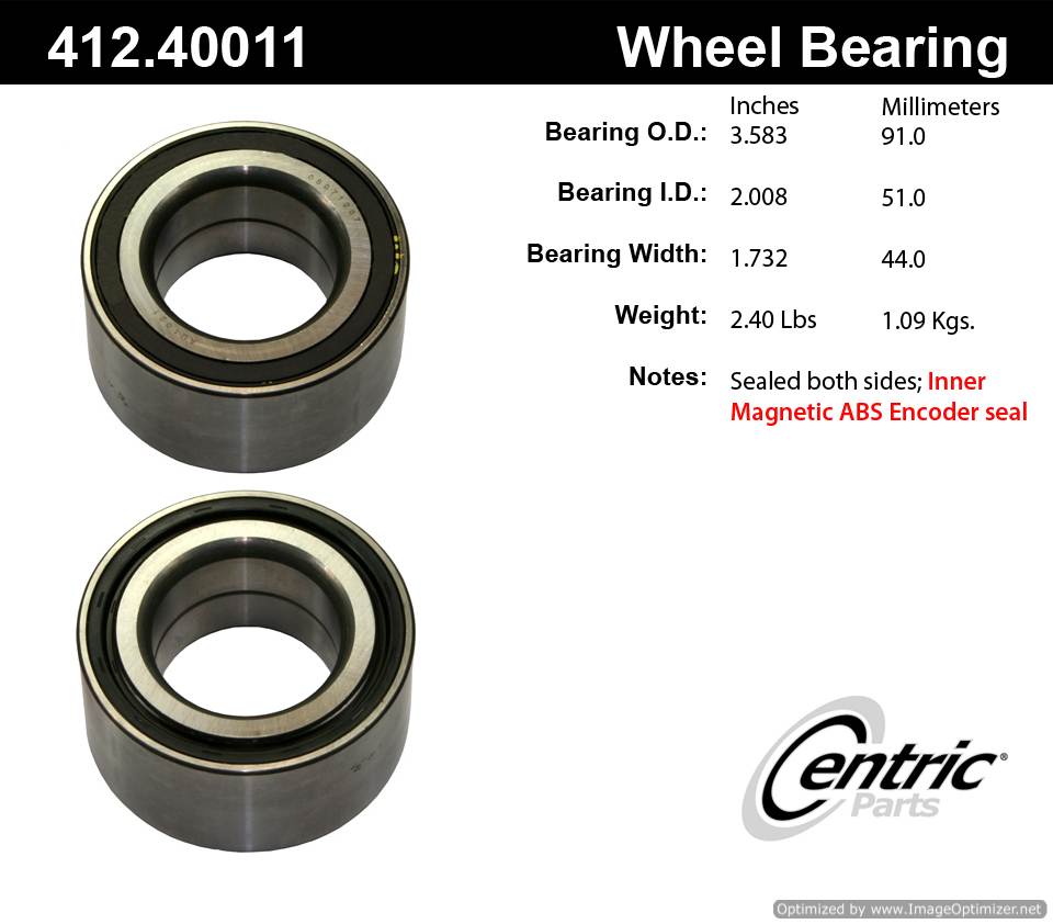 Centric 412.40011 Premium Ball Bearing 805890569589