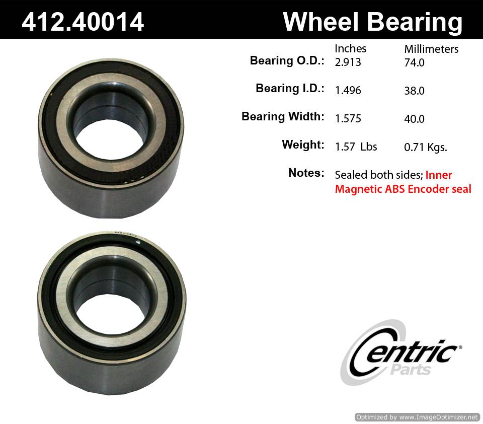 Centric 510091 412.40014 Premium Ball Bearing