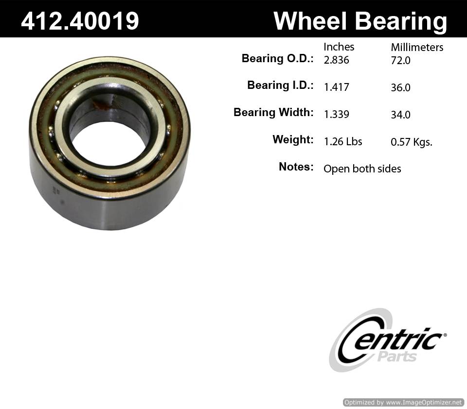 Centric 412.40019 Premium Ball Bearing 805890569657