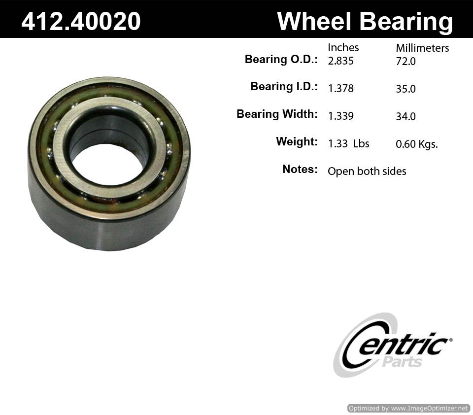 Centric 412.40020E Standard Ball Bearing 805890601272