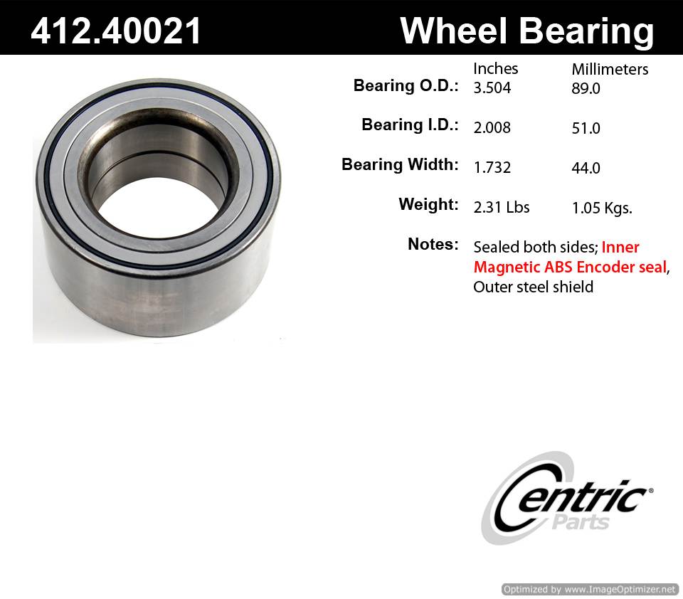 Centric 412.40021 Premium Ball Bearing 805890569671