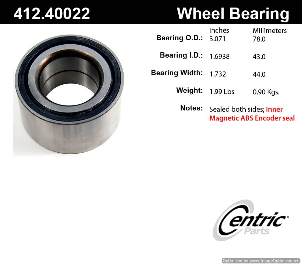 Centric 510089 412.40022 Premium Ball Bearing