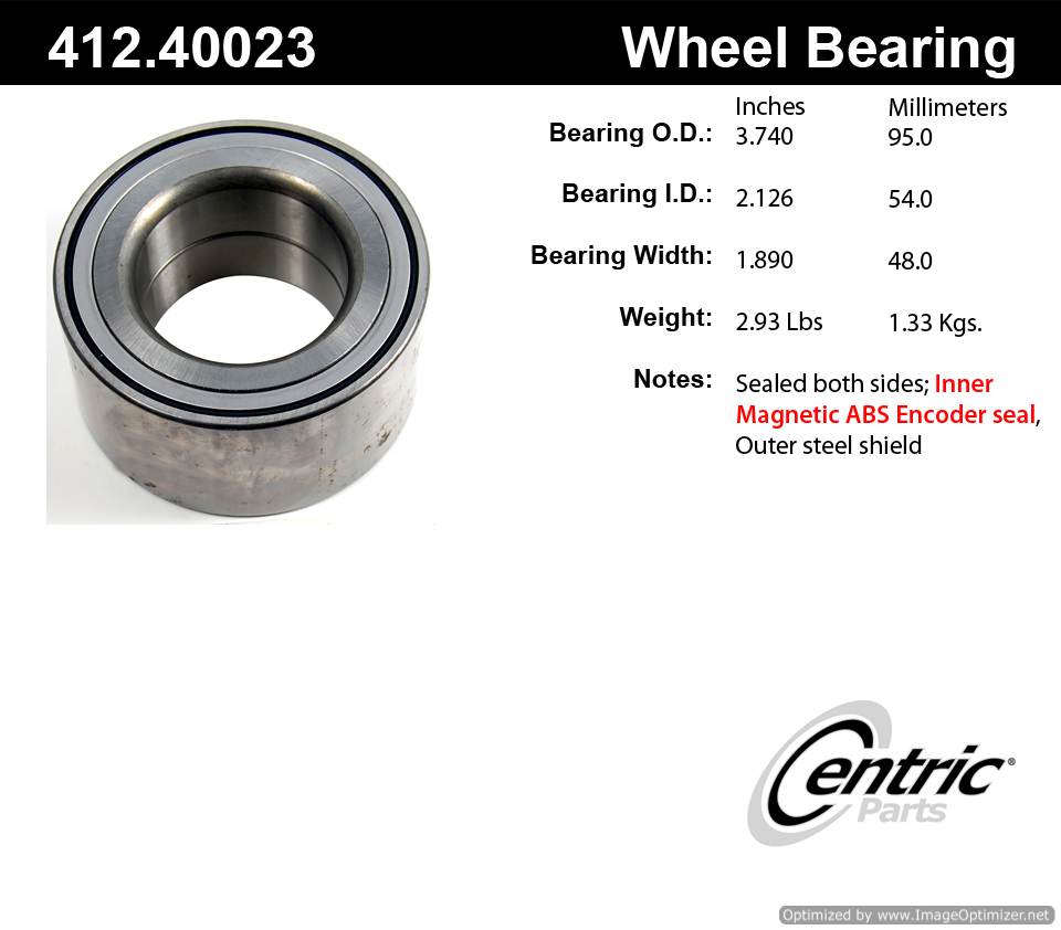 Centric 412.40023E Standard Ball Bearing 805890627593