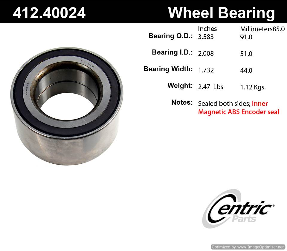 Centric 412.40024 Premium Ball Bearing 805890569701