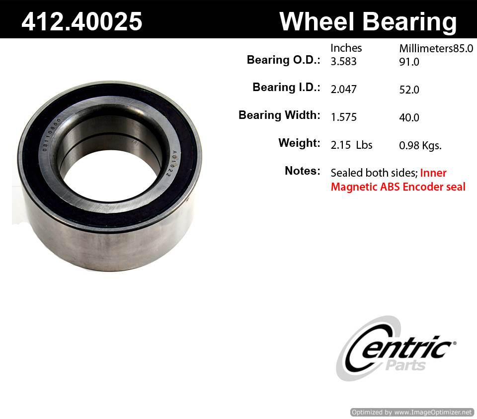 Centric 412.40025 Premium Ball Bearing 805890569718