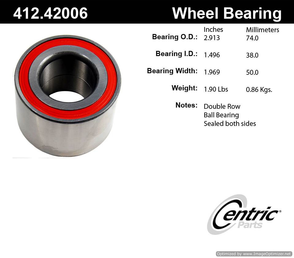 Centric 510008 412.42006E Standard Ball Bearing