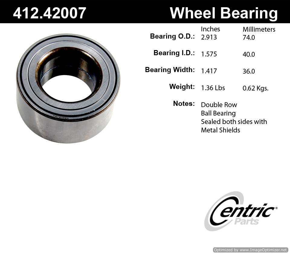 Centric 510061 412.42007E Standard Ball Bearing