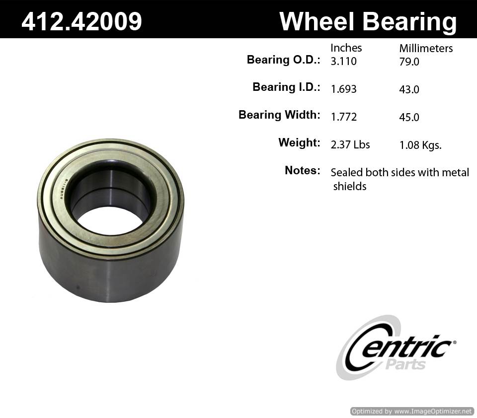 Centric 412.42009E Standard Ball Bearing 805890627616