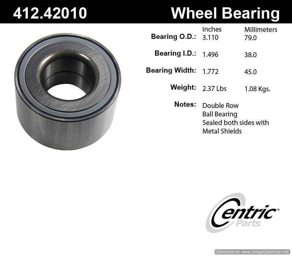 Centric 412.42010E Standard Ball Bearing 805890627623