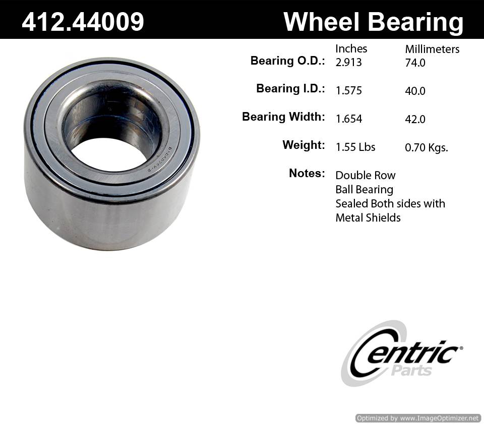 Centric 510070 412.44009 Premium Ball Bearing