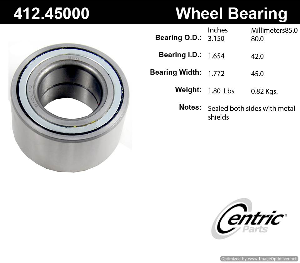 Centric 510010 511027 412.45000E Standard Ball Bearing