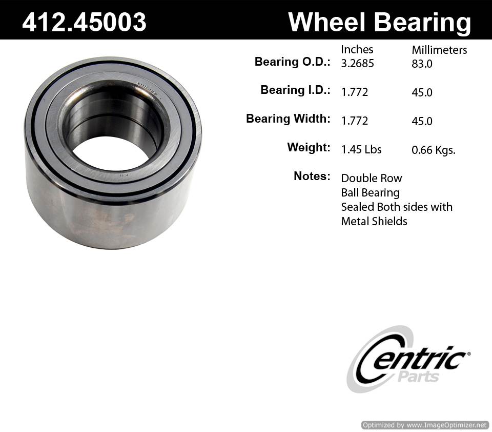 Centric 511019 412.45003E Standard Ball Bearing