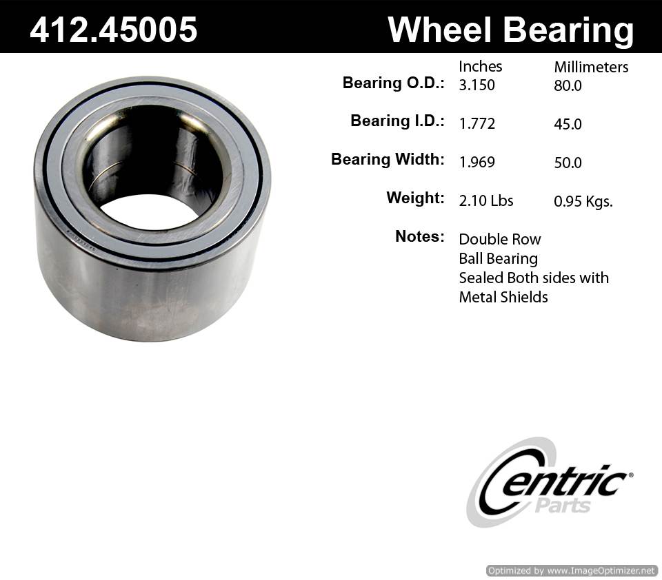 Centric 412.45005 Premium Ball Bearing 805890570172