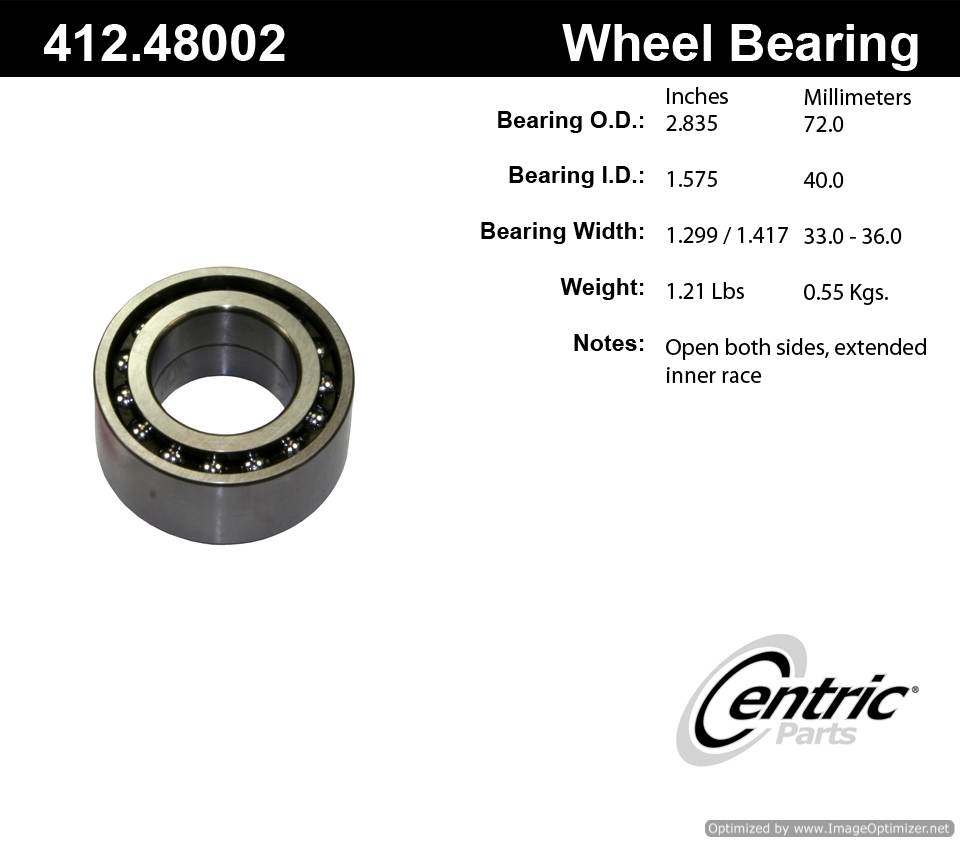 Centric 510018 412.48002E Standard Ball Bearing