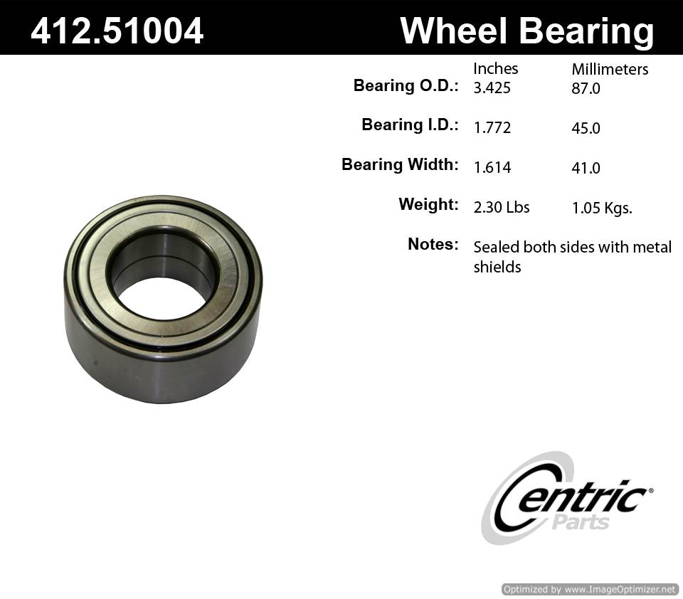 Centric 510084 412.51004E Standard Ball Bearing