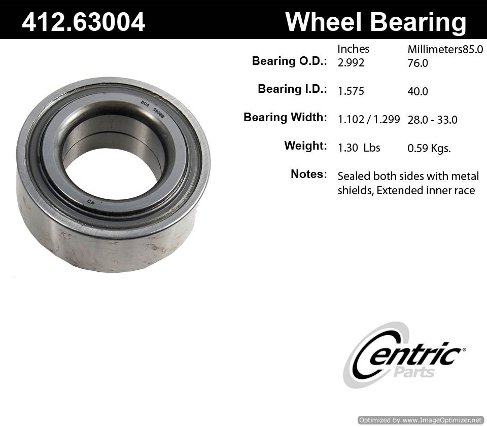 Centric 412.63004E Standard Ball Bearing 805890601999