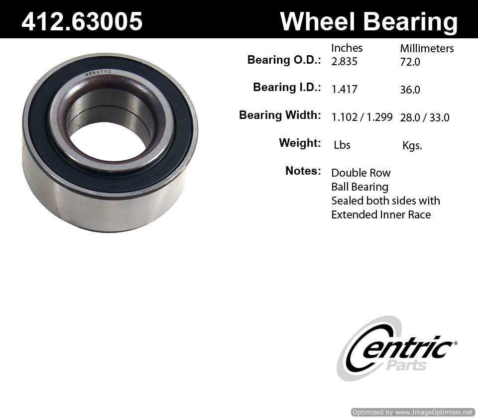 Centric 412.63005E Standard Ball Bearing 805890602040