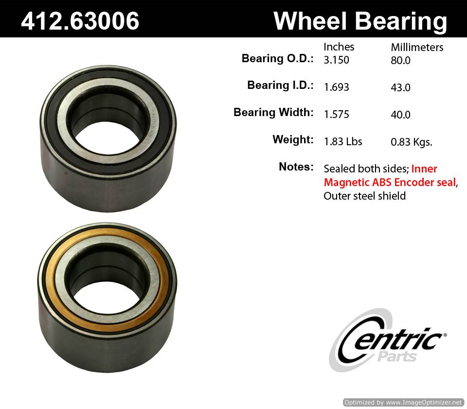 Centric 510090 412.63006E Standard Ball Bearing