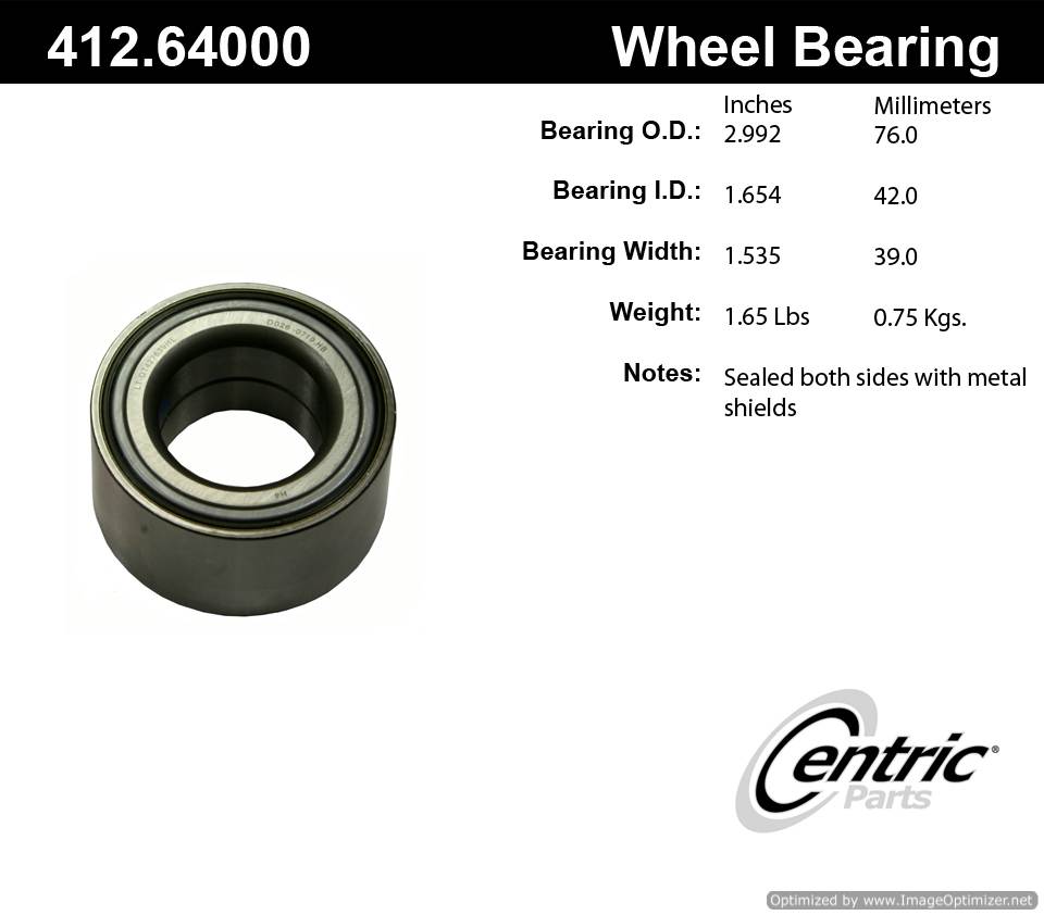 Centric 510058 513058 412.64000 Premium Ball Bearing