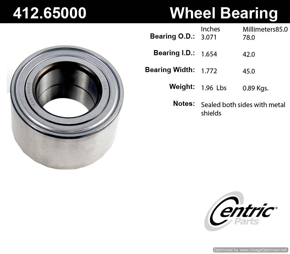 Centric 510072 412.65000E Standard Ball Bearing