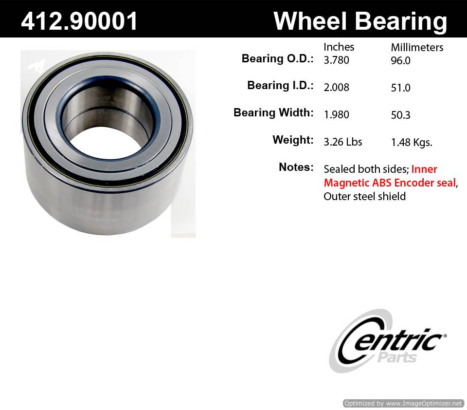 Centric 412.90001 Premium Ball Bearing 805890570677