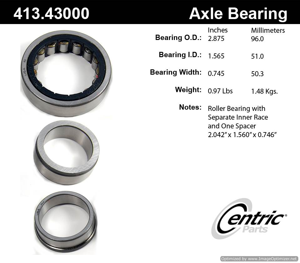 Centric 413.43000 Premium Roller Bearing 805890544500