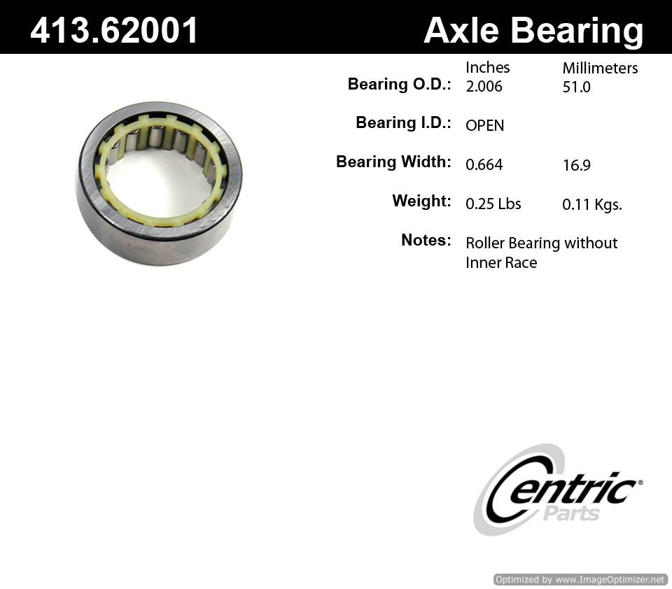 Centric 413.62001 Premium Roller Bearing 805890544531