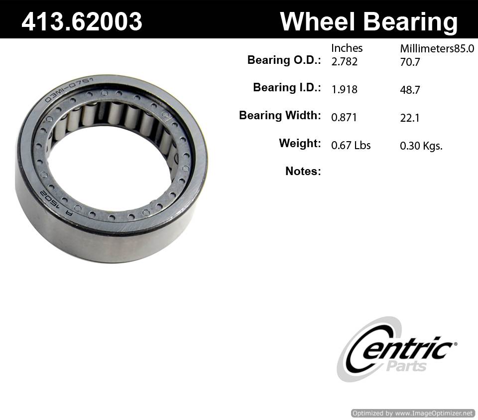 Centric 413.62003 Premium Roller Bearing 805890544555