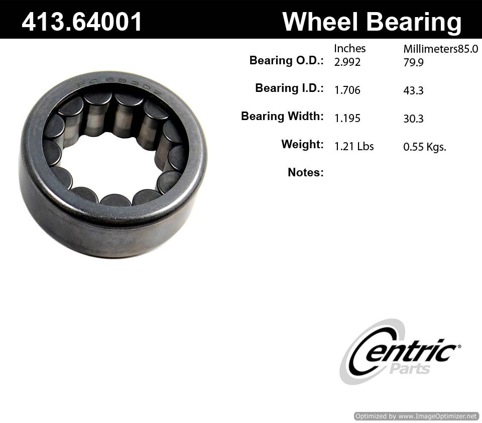 Centric 413.64001E Standard Roller Brearing 805890602286