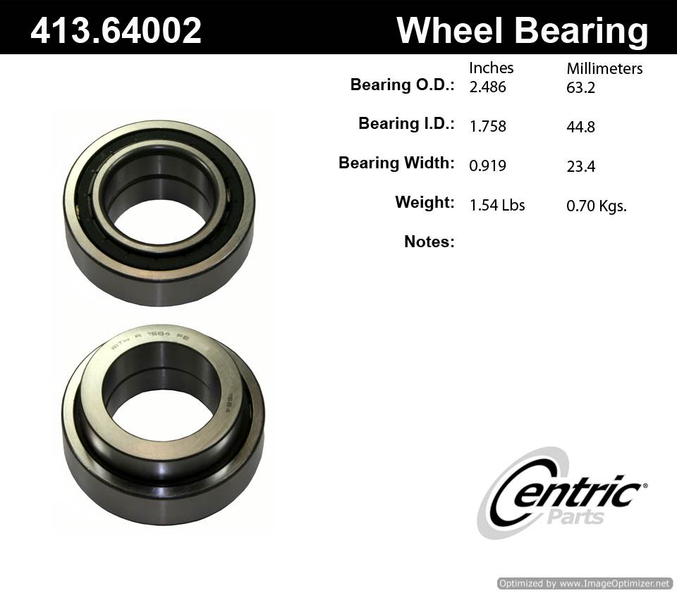 Centric 413.64002 Premium Roller Bearing 805890544586