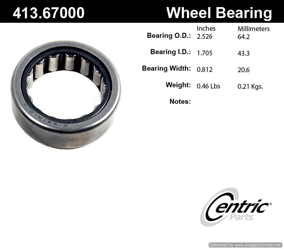 Centric 413.67000 Premium Roller Bearing 805890544616