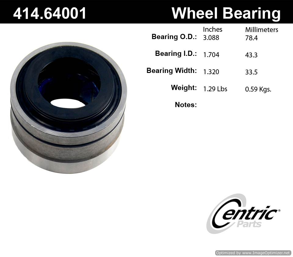 Centric 414.64001 Premium Axle Repair Beari 805890580065