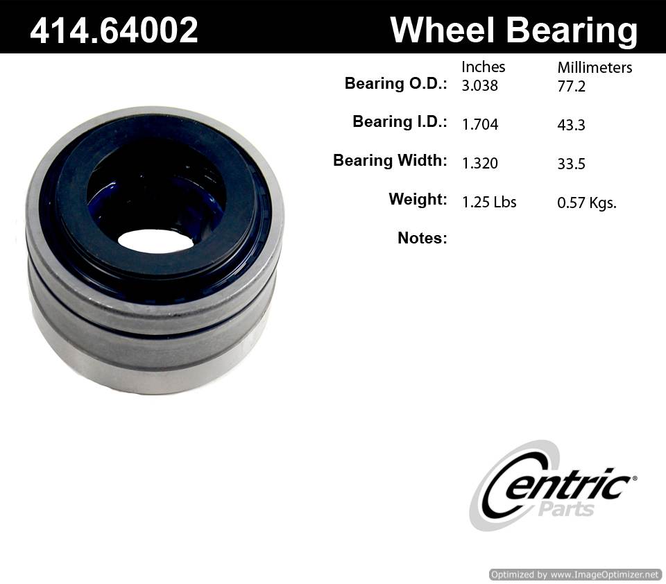 Centric 414.64002E Standard Roller Brg 805890602385